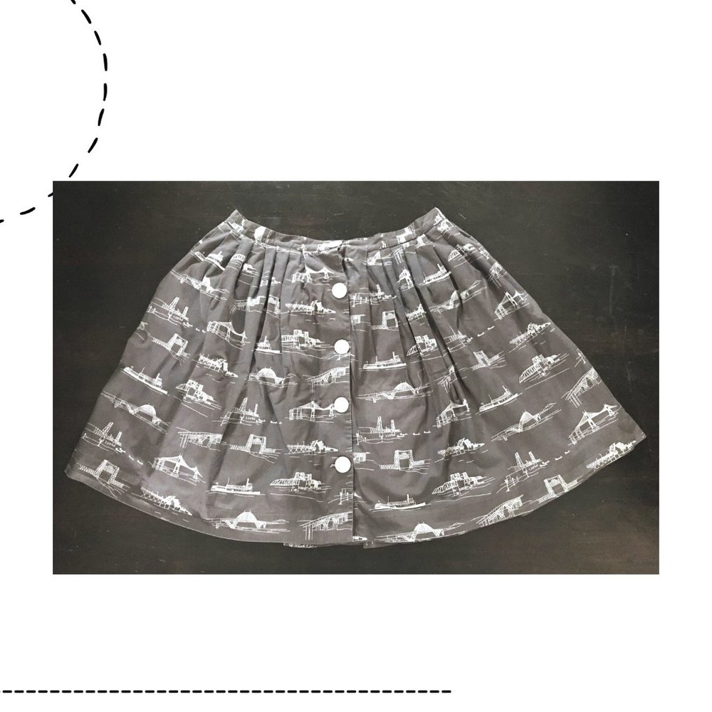 Modcloth Gray Nautical Skirt